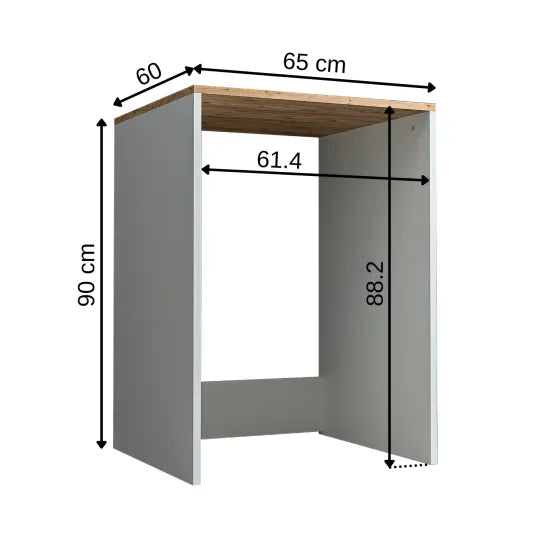 Cabinet for washing machine, white + oak, without door