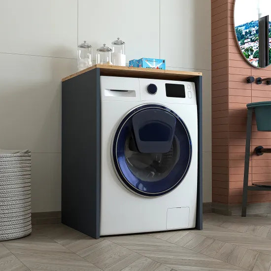 Cabinet for washing machine, oak + anthracite, without door