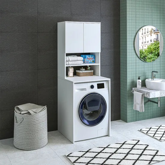 Cabinet for washing machine, white, MONICA, 65 x 181 x 60 cm