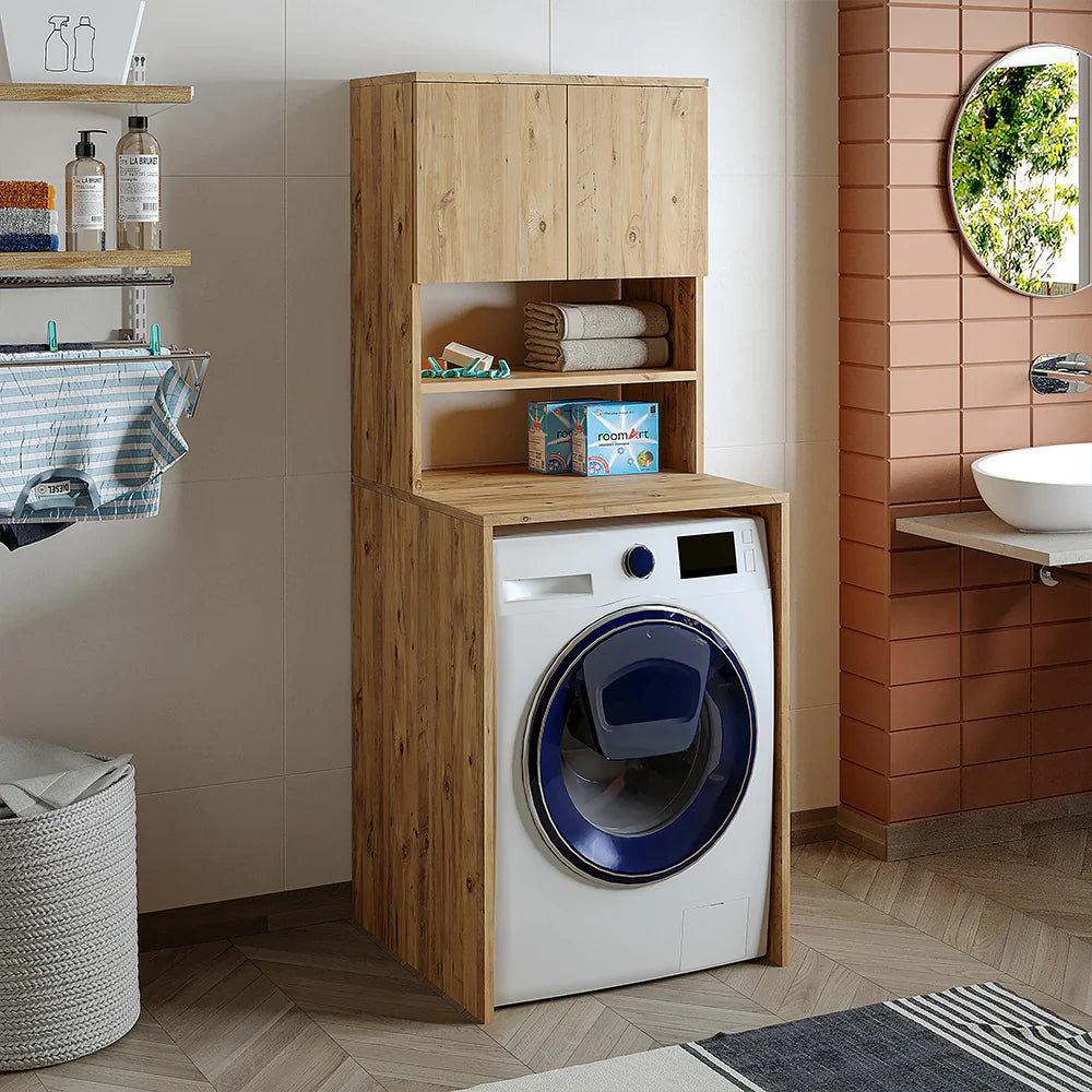Cabinet for washing machine, oak, MONICA, 65 x 181 x 60 cm