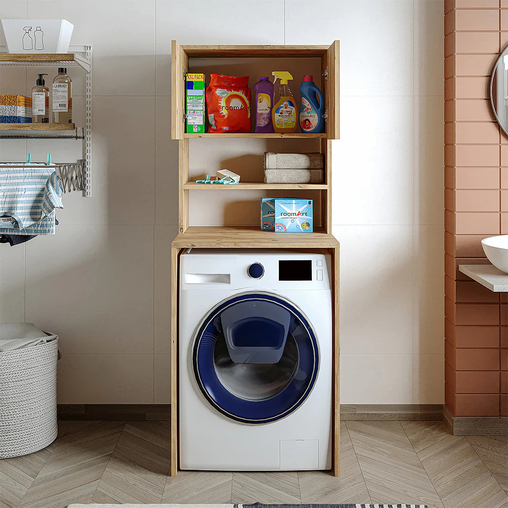 Cabinet for washing machine, oak, MONICA, 65 x 181 x 60 cm