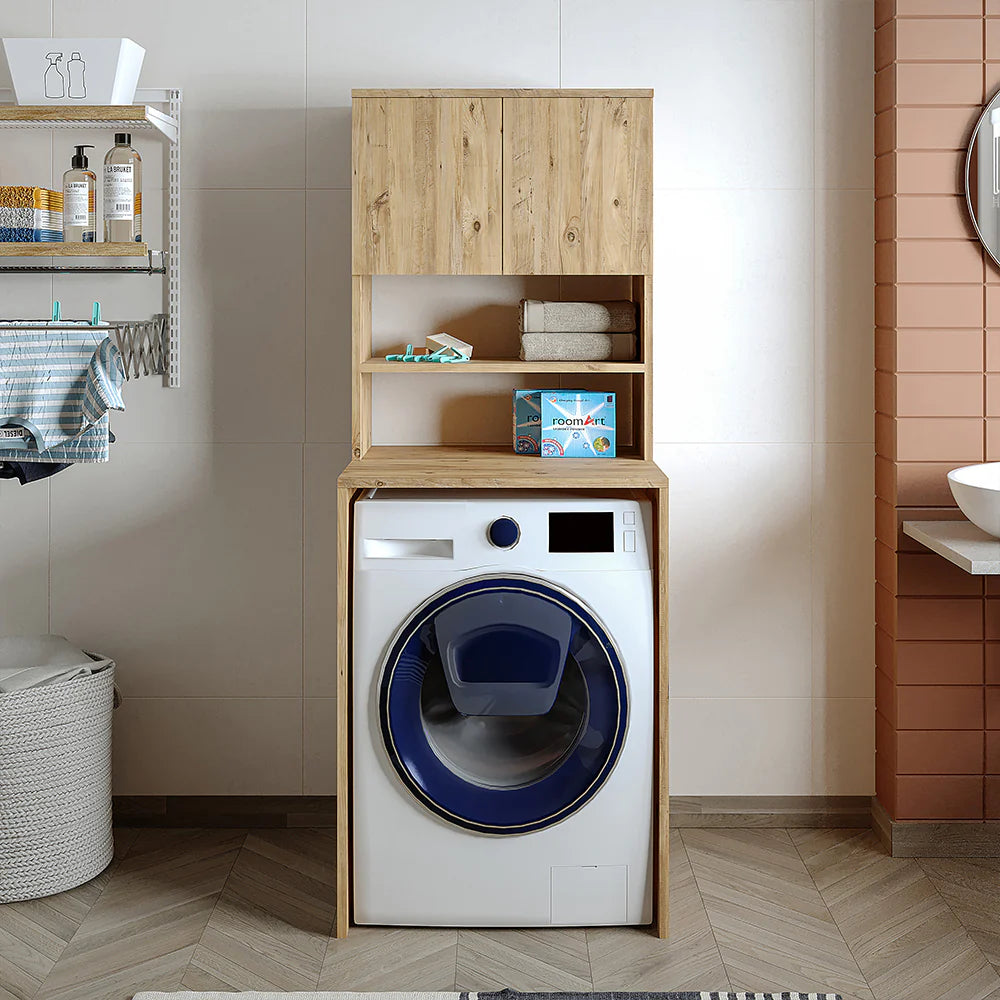 Cabinet for washing machine, oak, MONICA, 65 x 181 x 60 cm