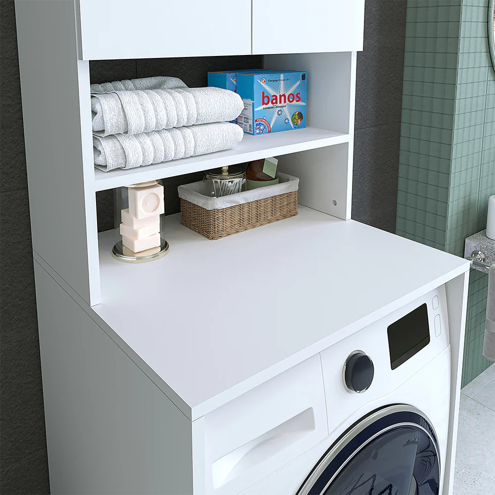 Cabinet for washing machine, white, MONICA, 65 x 181 x 60 cm