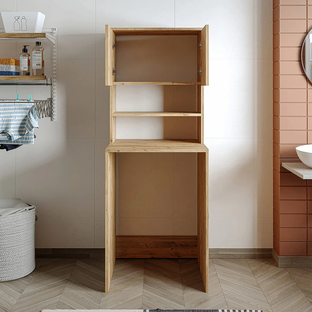 Cabinet for washing machine, oak, MONICA, 65 x 181 x 60 cm