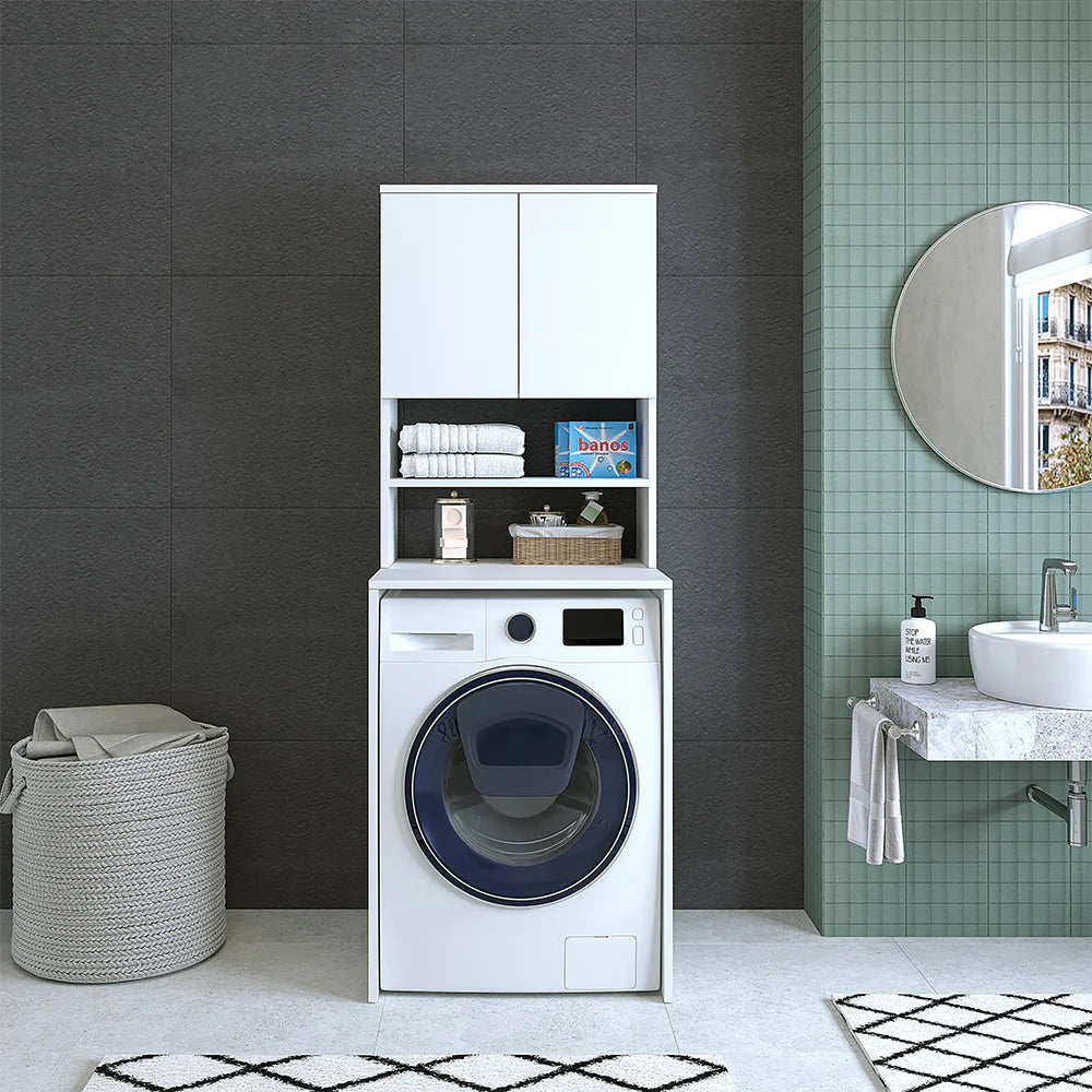 Cabinet for washing machine, white, MONICA, 65 x 181 x 60 cm