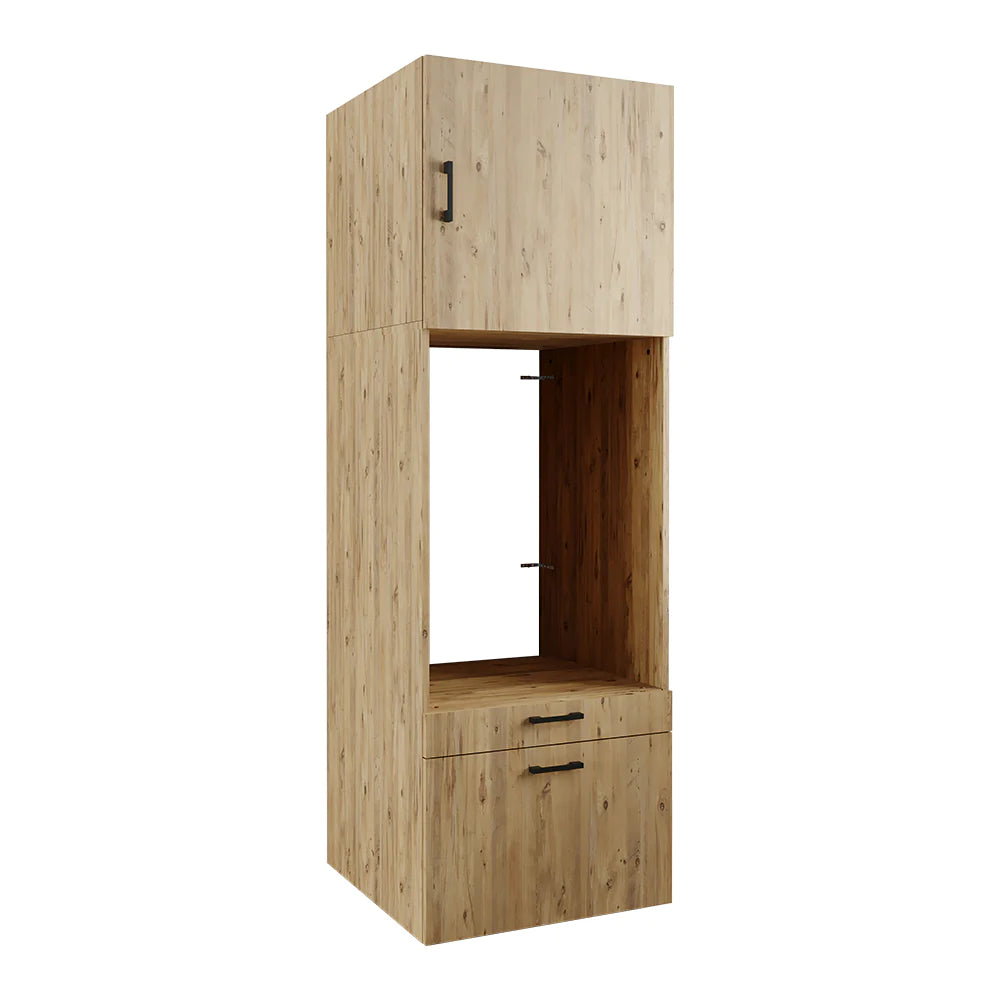 Laundry cabinet, oak, drawer and pull-out board, 205x67x66,8 cm