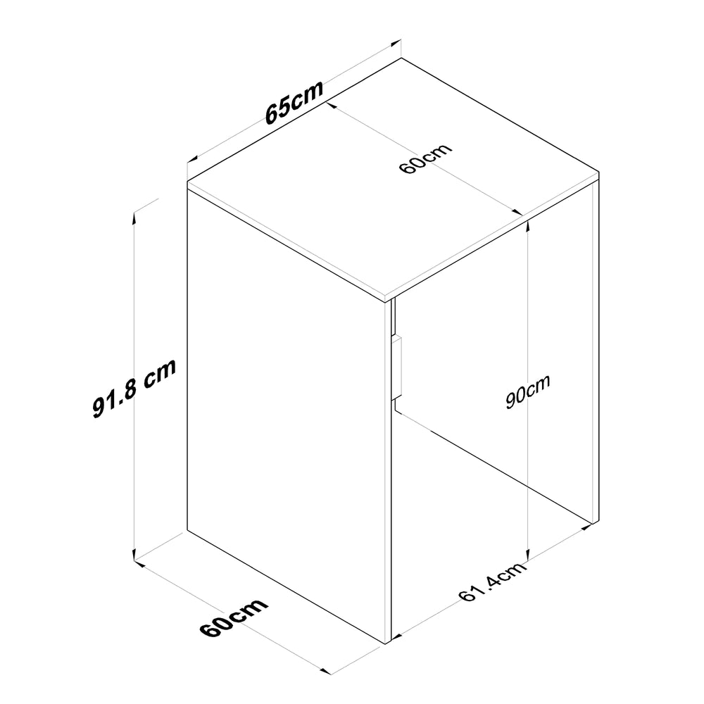 Cabinet for washing machine, white and oak, KD103