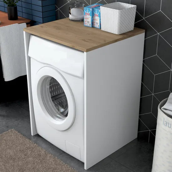 Cabinet for washing machine, white and oak, KD103