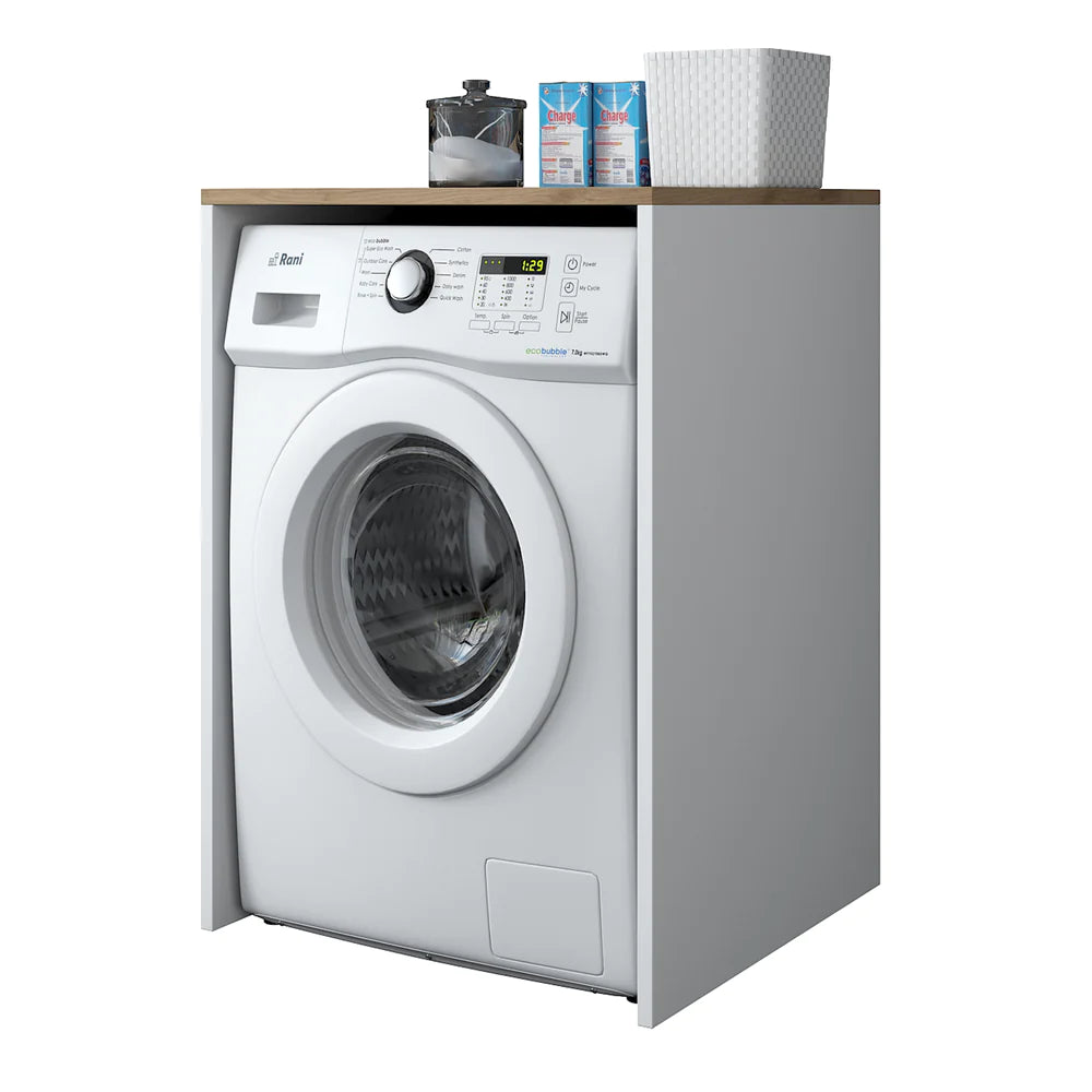 Cabinet for washing machine, white and oak, KD103