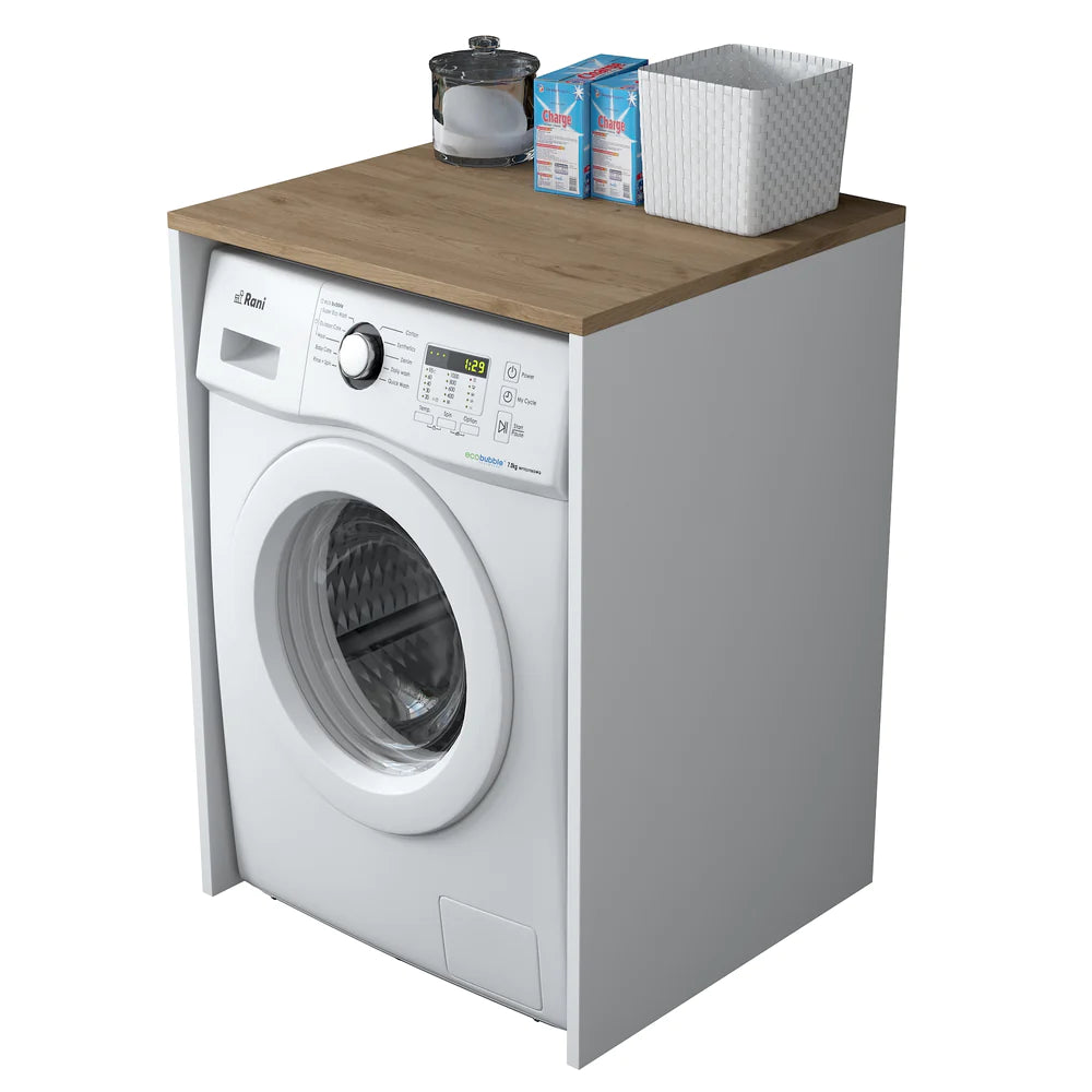 Cabinet for washing machine, white and oak, KD103