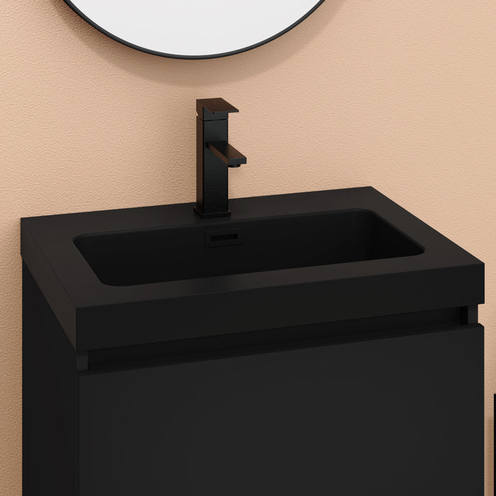 Kaduro 60cm Double Drawer Wall Hung Vanity Unit - Matt Black