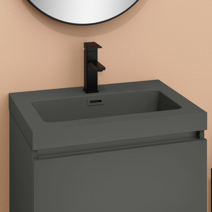 Kaduro 60cm Double Drawer Wall Hung Vanity Unit - Matt Grey