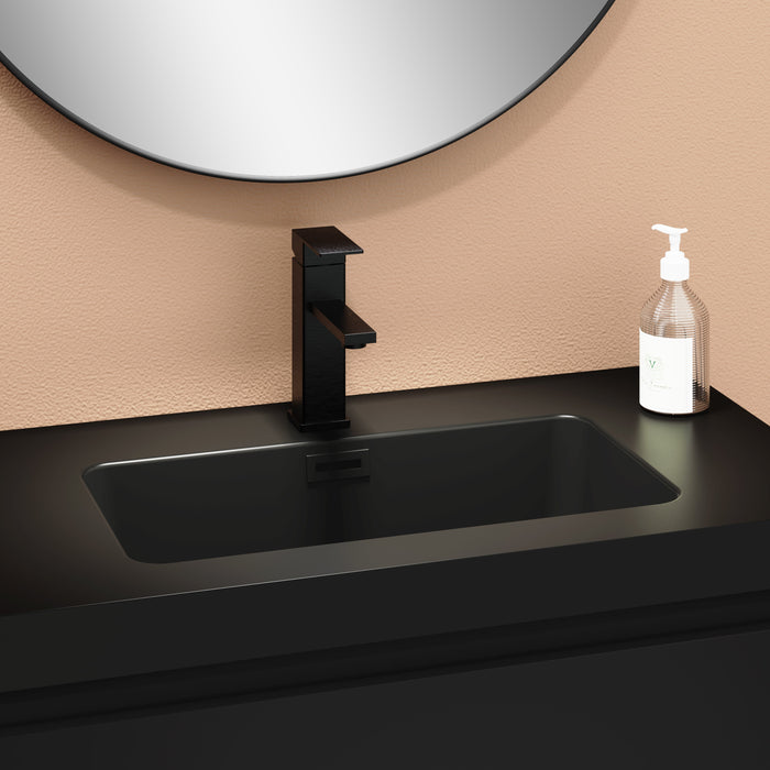 Kaduro 80cm Double Drawer Wall Hung Vanity Unit - Matt Black
