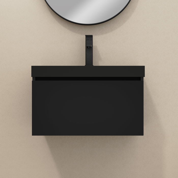 Kaduro 60cm Single Drawer Wall Hung Vanity Unit - Matt Black