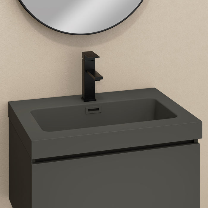 Kaduro 60cm Single Drawer Wall Hung Vanity Unit - Matt Grey