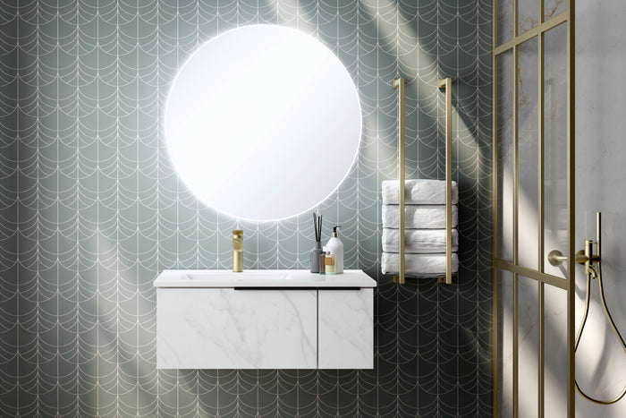 Siena 80cm Wall Hung Basin Unit - Carrara Marble