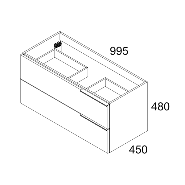 Celtic 100cm Wall Hung Basin Unit - Gloss White