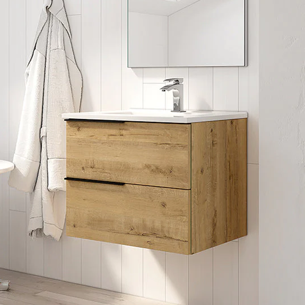 Celtic 60cm Wall Hung Basin Unit - Ostippo Oak