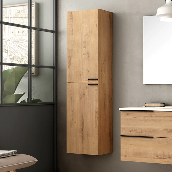 Celtic 150cm Wall Hung Tall Cabinet - Ostippo Oak