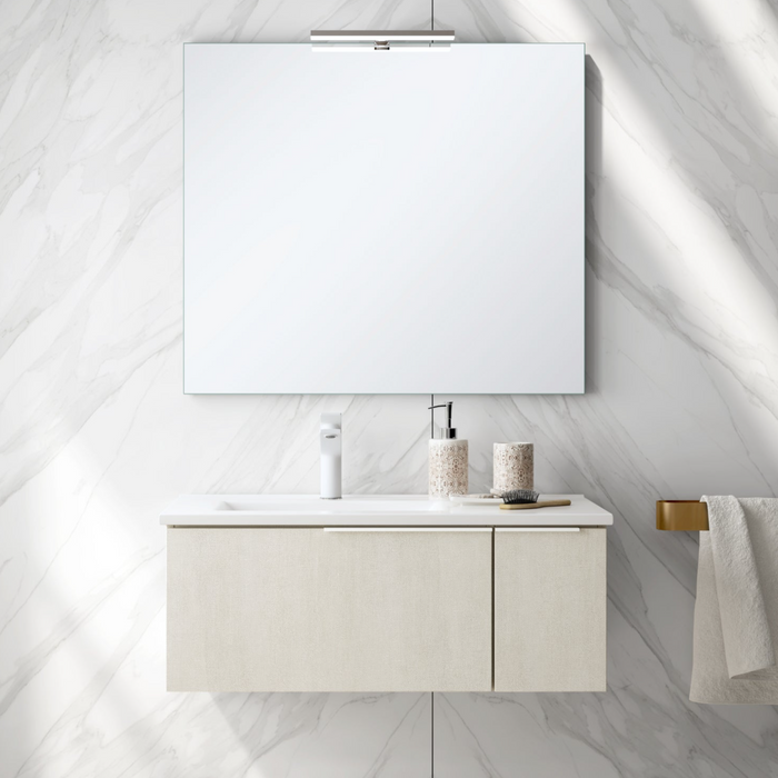 Siena 80cm Wall Hung Basin Unit - Light Stone