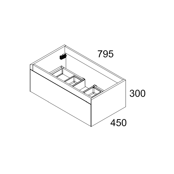 Kameo 80cm Wall Hung 1 Drawer Vanity Unit with Basin - Matt Black