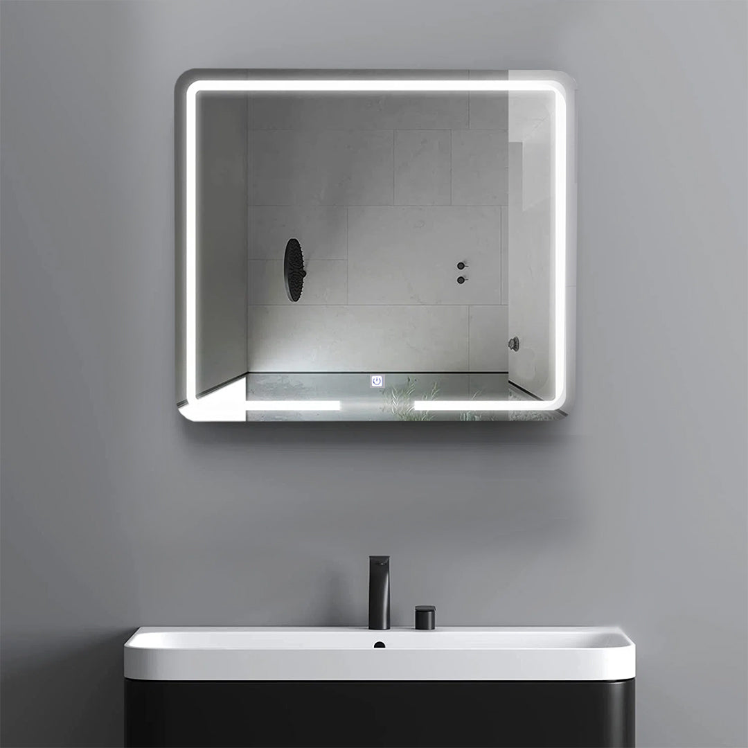 Square White Light Touch Mirror 70*80 cm