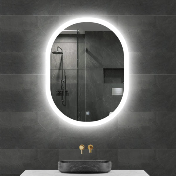 Scrabbed Wide White Light Mirror 60*80 cm