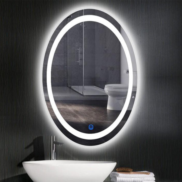 Oval White Light Mirror 60*80 cm