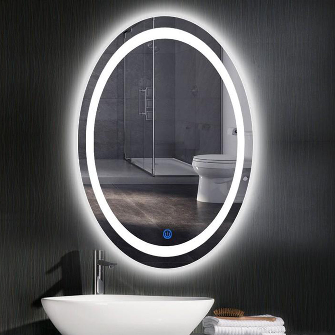 Oval White Light Mirror 60*80 cm