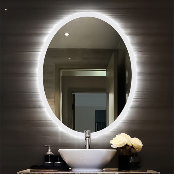 Oval White Light Mirror 80*60 cm