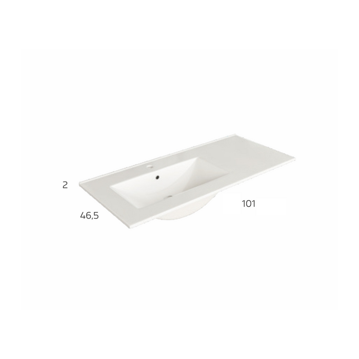 Verona Duo 100cm Wall Hung Basin Unit with Door & Basin - Ostippo Oak