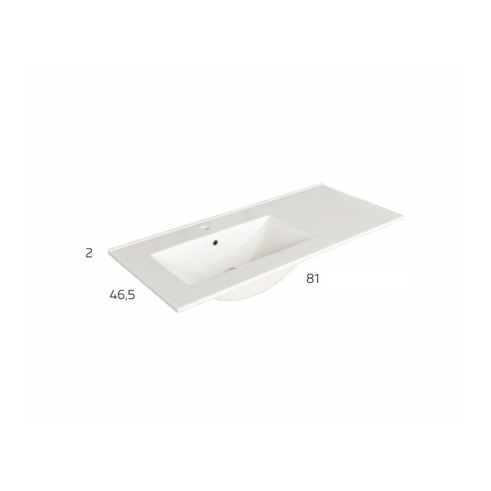 Verona Duo 80cm Wall Hung Basin Unit with Door & Basin - Ostippo Oak