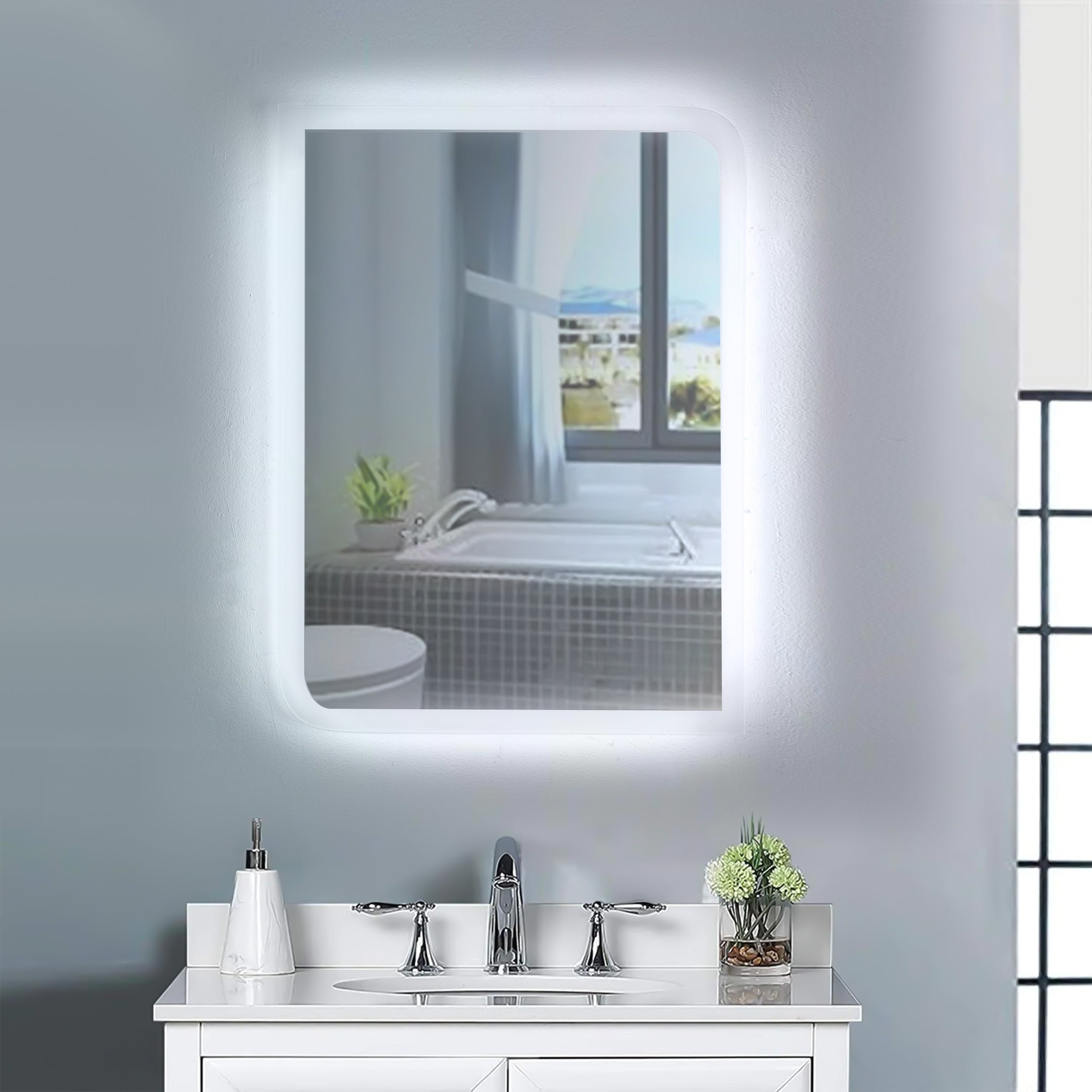 Dela White Light Mirror 80*60 cm