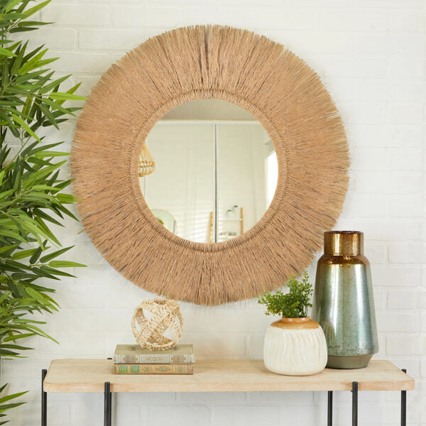Ned Beige Boho Mirror 35 cm