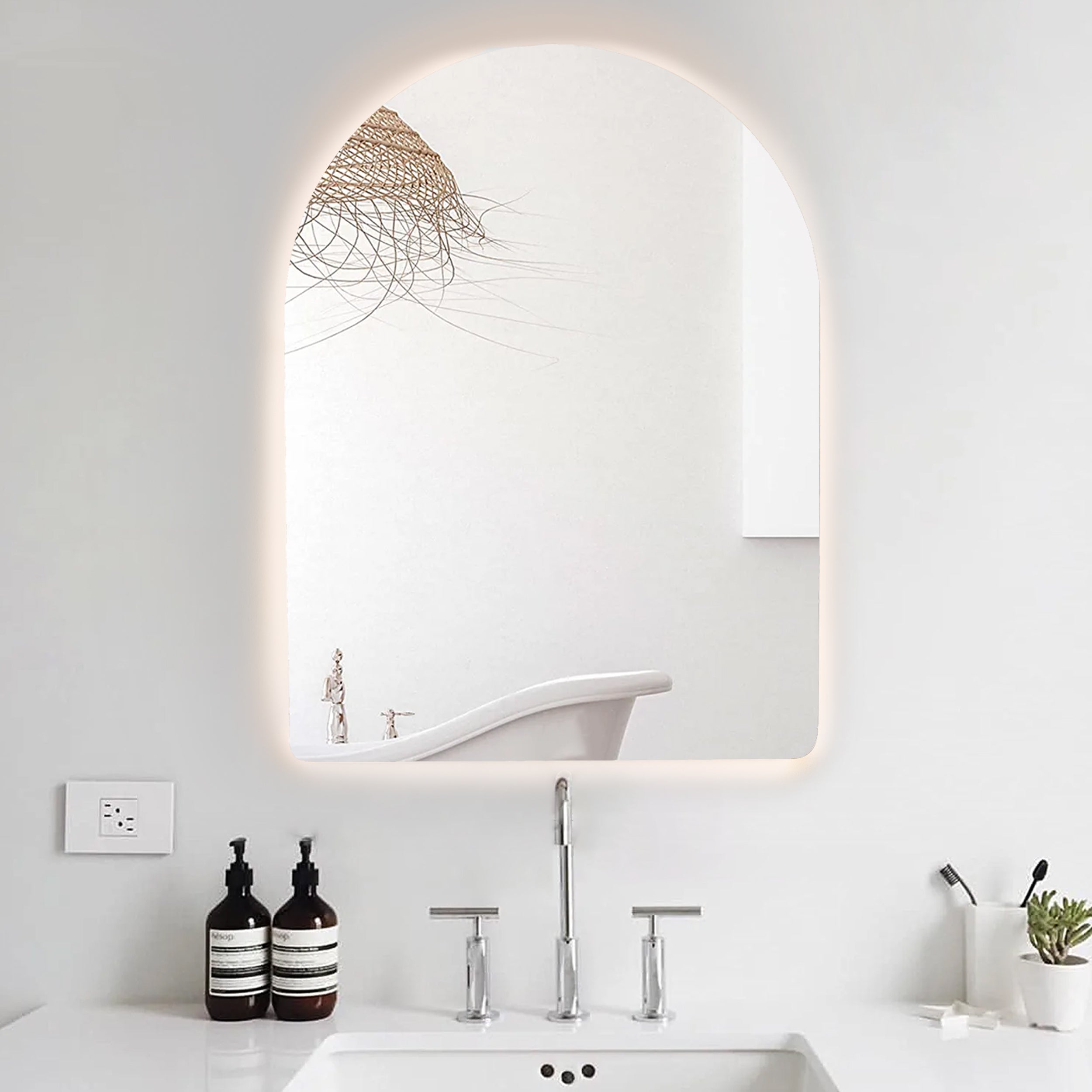 Door Warm Light Mirror 80*100 cm