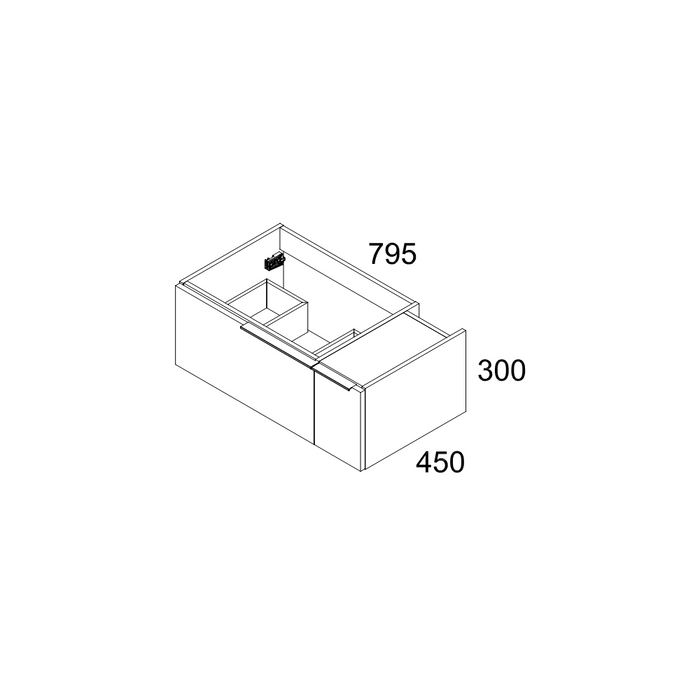 Siena 80cm Wall Hung Basin Unit - Carrara Marble
