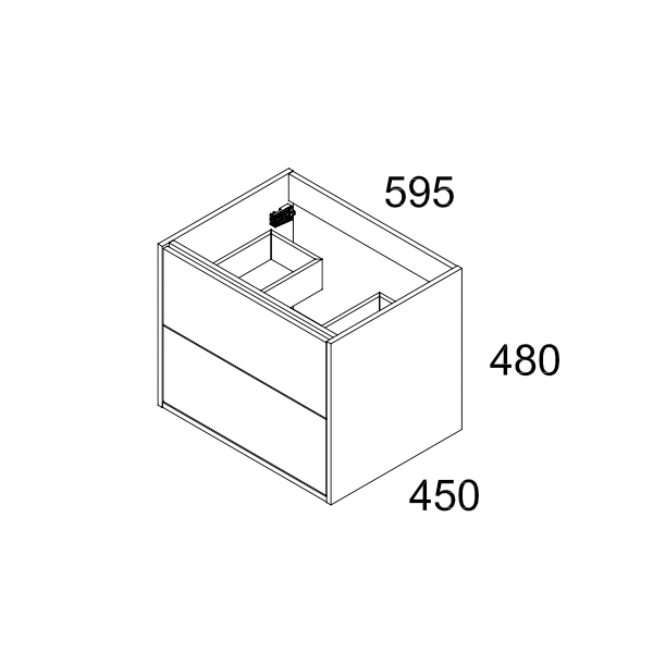 Venti 60cm Wall Hung Vanity Unit with Basin - Ostippo Oak