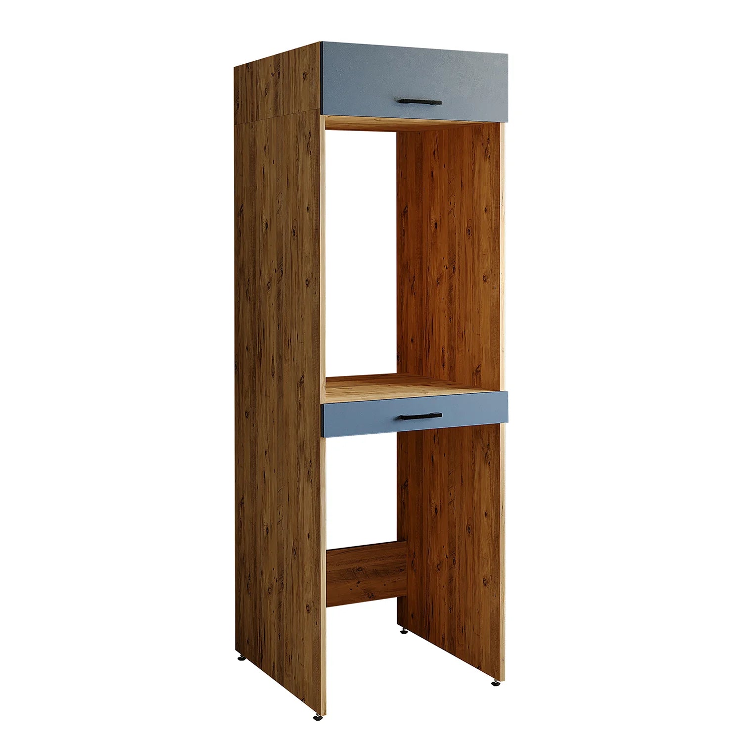 Cabinet for washing machine and dryer, with pull-out shelf, with 22 cm folding cabinet, hrast + antracit