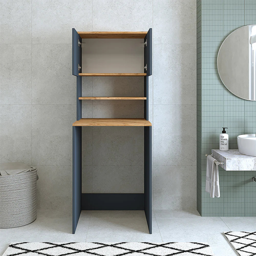 Cabinet for washing machine, white/anthracite, MONICA, 65 x 181 x 60 cm
