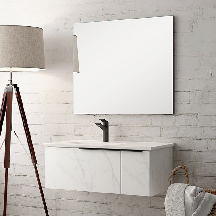 Siena 80cm Wall Hung Basin Unit - Carrara Marble