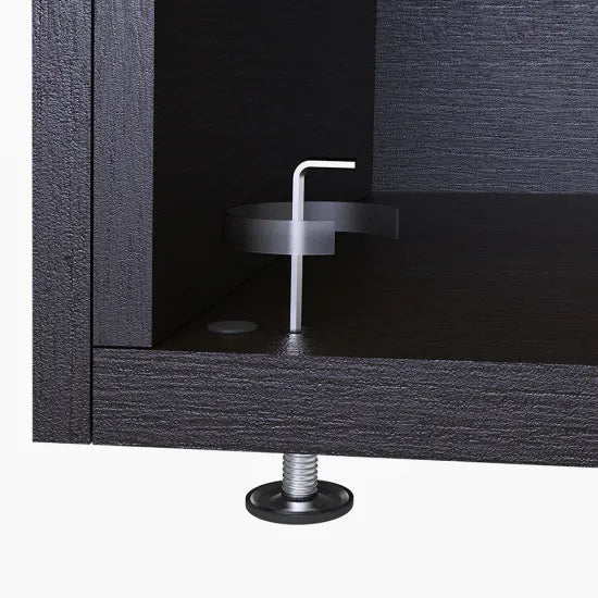 Cabinet for washing machine + pull-out board, black, HWD: 145x67x65 cm