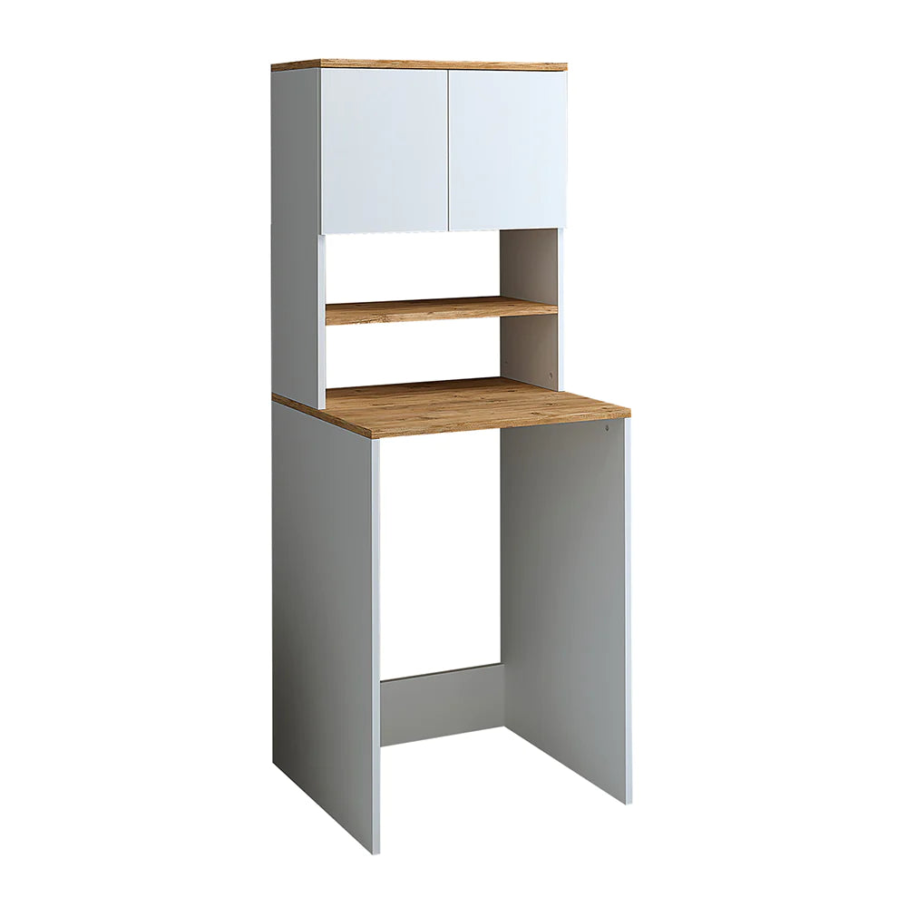 Cabinet for washing machine, white/oak, MONICA, 65 x 181 x 60 cm