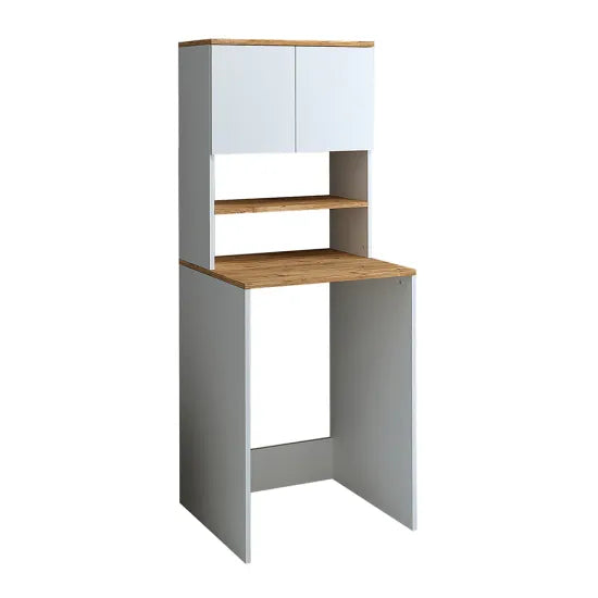 Cabinet for washing machine, white/oak, MONICA, 65 x 181 x 60 cm