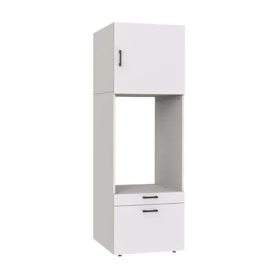 Laundry cabinet, white, drawer and pull-out board, 205x67x66,8 cm
