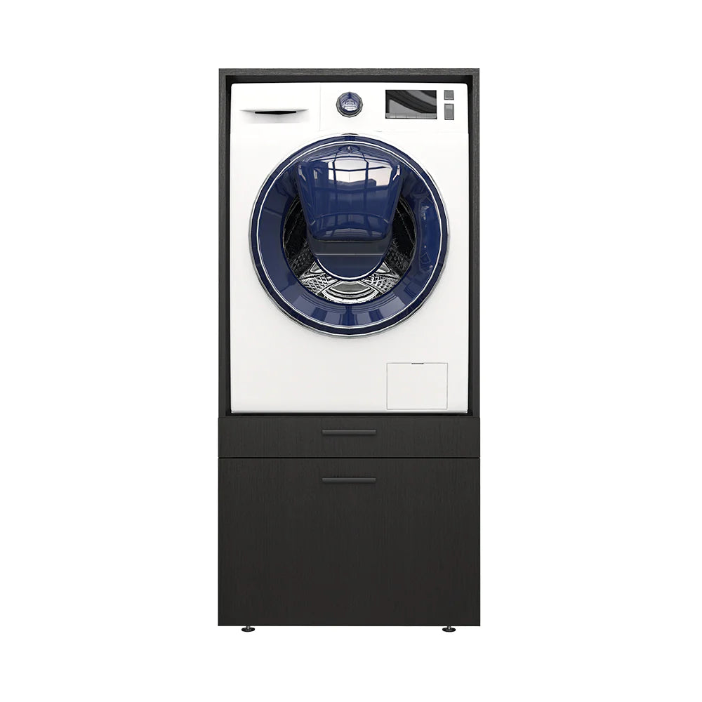 Cabinet for washing machine + pull-out board, black, HWD: 145x67x65 cm
